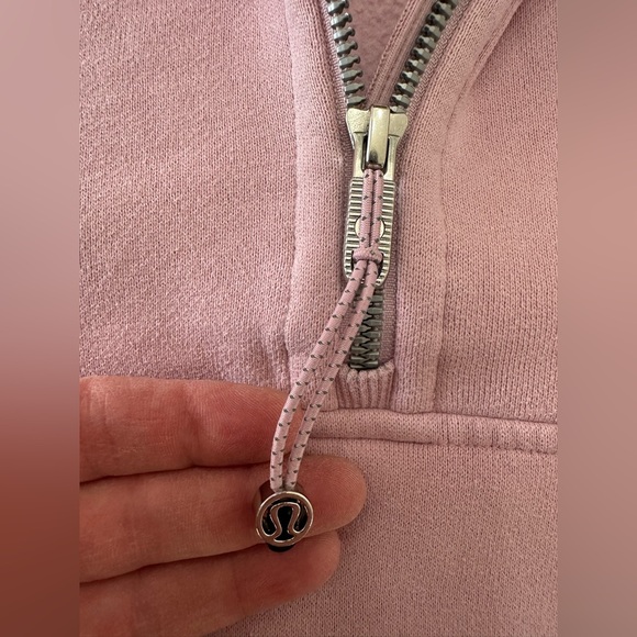 Lululemon Dusty Rose Pink Purple Scuba 1/2 Cup Hoodie Sweatshirt M/L - Picture 15 of 16